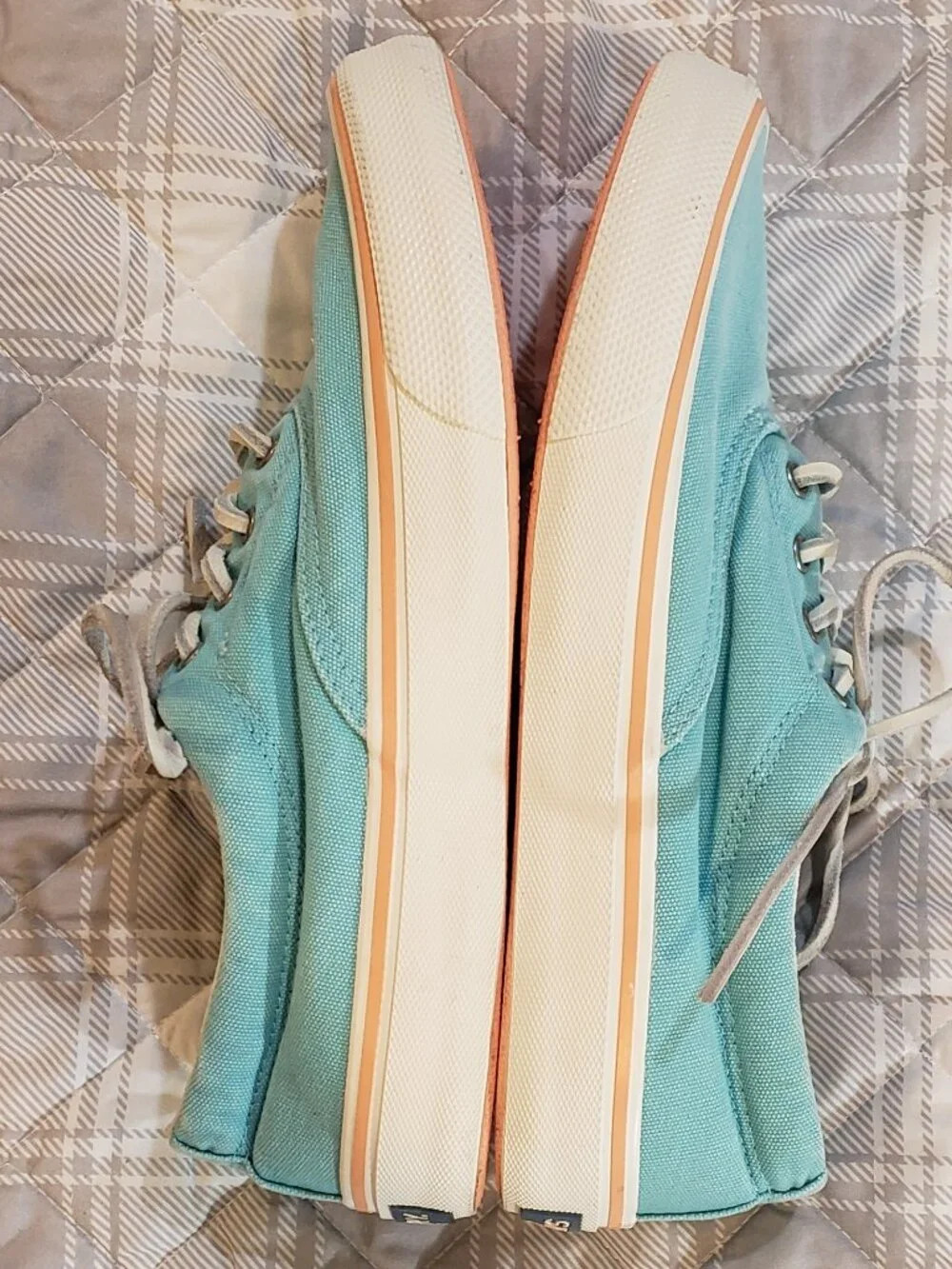 Sperry Men's mint/teal canvas Striper ll CVO low top deck sneakers Size 7